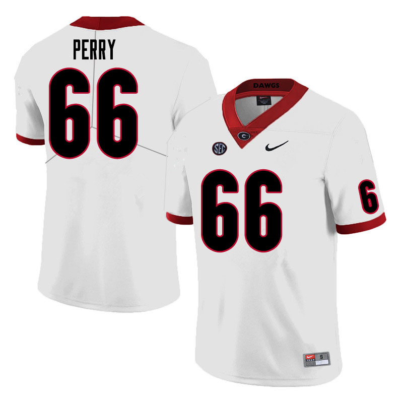 Georgia Bulldogs #66 Dalton Perry College Football Jerseys Sale-White